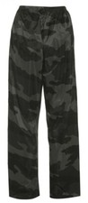 LADIES WATERPROOF WINDPROOF BLACK CAMO TROUSERS all sizes camping hiking bottoms