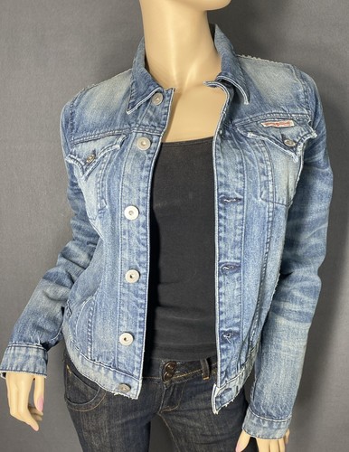 Klassische hellblaue Hudson-Jeansjacke für Damen hergestellt in den USA