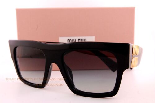 Brand New Miu Miu Sunglasses MU 10WS 1AB 5D1 Black/Grey Gradient For Women - Picture 1 of 5