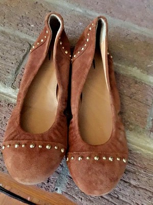 J CREW Italy 49216 LEATHER MOCCASIN Ballet Flats STUDDED WOMENS