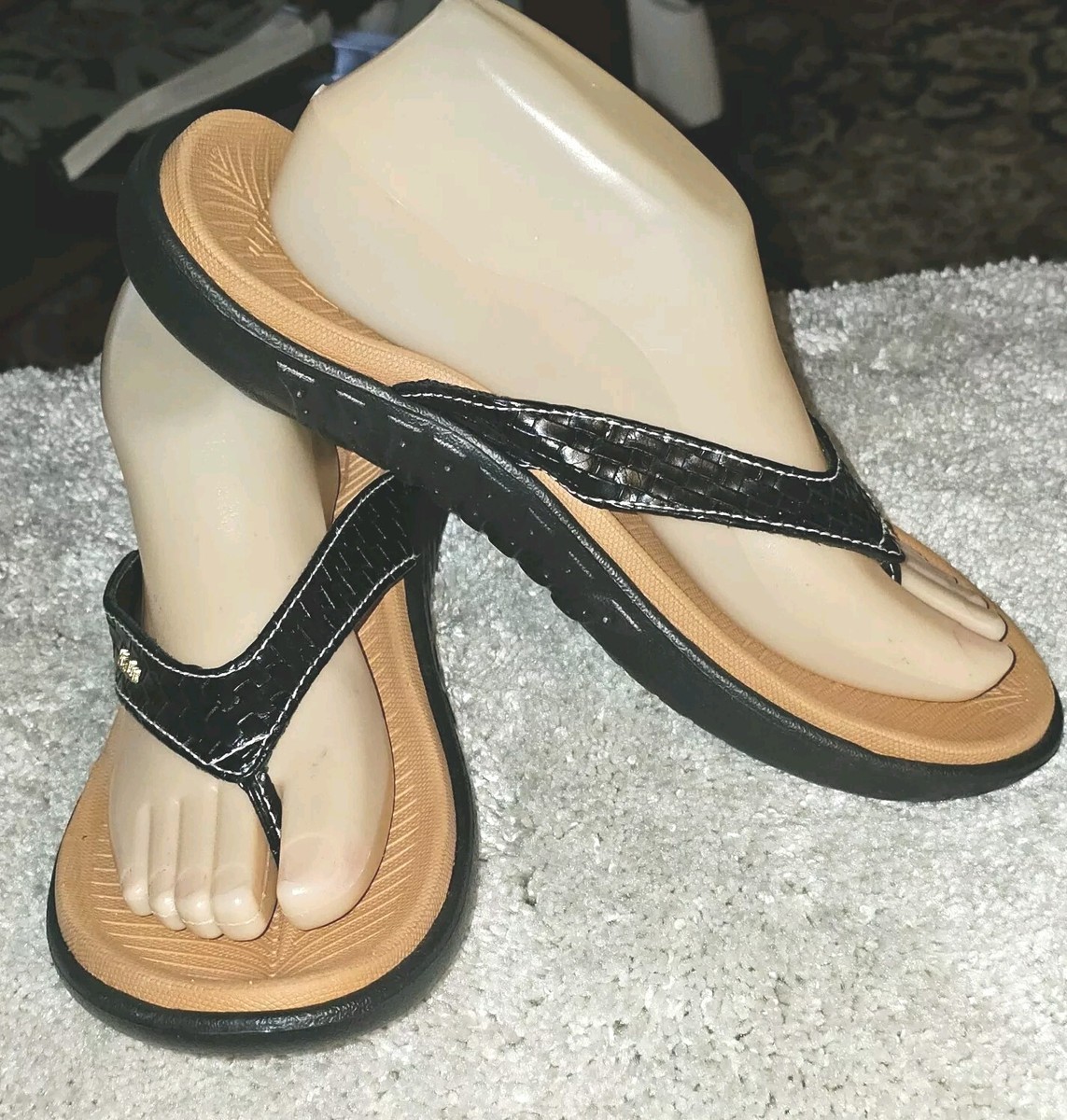 KuaiLu NWOB Womens Size Black Orthotic Flip Flops Soft And Comfortable