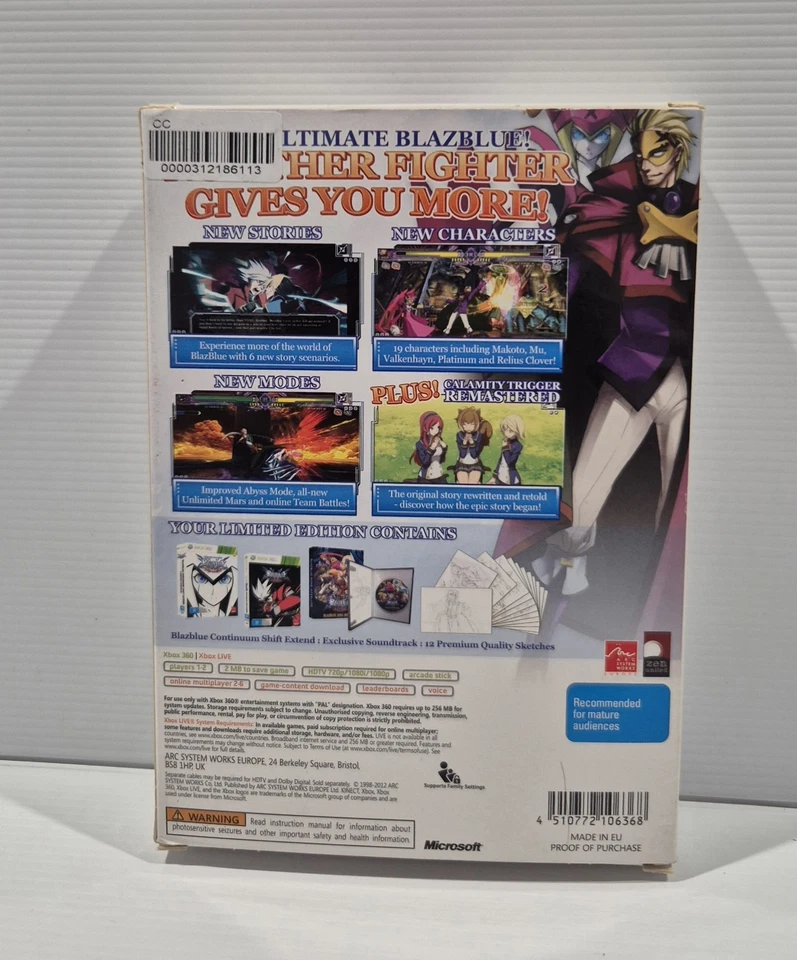 Microsoft Xbox 360 Blazblue Continuum Shift Extend Limited Edition AU PAL Rare - Image 2 of 4