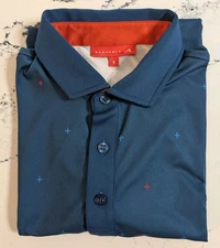 RedVanley Navy Pattern Golf Polo Men's Small All Over Print
