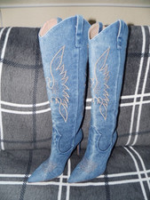 Stiletto Schlupfstiefel Jeans blau Gr.42