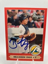 Brandon Inge Signed 1999 MWL Top Prospects West Michigan Whitecaps-On Card Auto