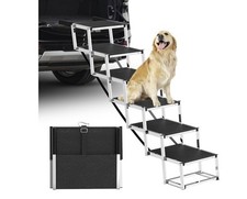 6 Step Foldable Dog Stairs Car SUV Truck 43" Non-Slip Pet Ramp 230 lb