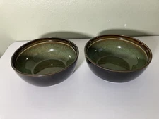 2 Gibson Elite Couture Bands Brown Cereal Bowl EUC