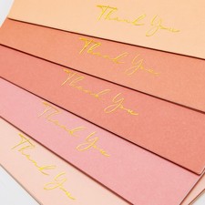Pink Thank You Cards with Envelopes Stickers 50 Pack Gold Foil Bridal Show...