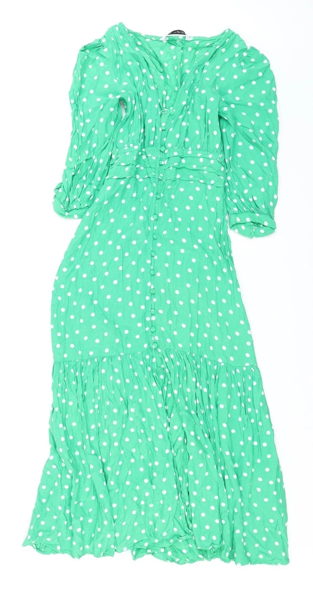 witchery green lace dress Zara Women's Floral Lace Midi Dress | L UK14