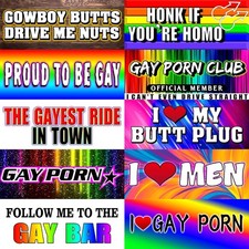 Funny Magnet Bumper Sticker, Rainbow Pride Prank Magnetic Sign for Vehicle Rb