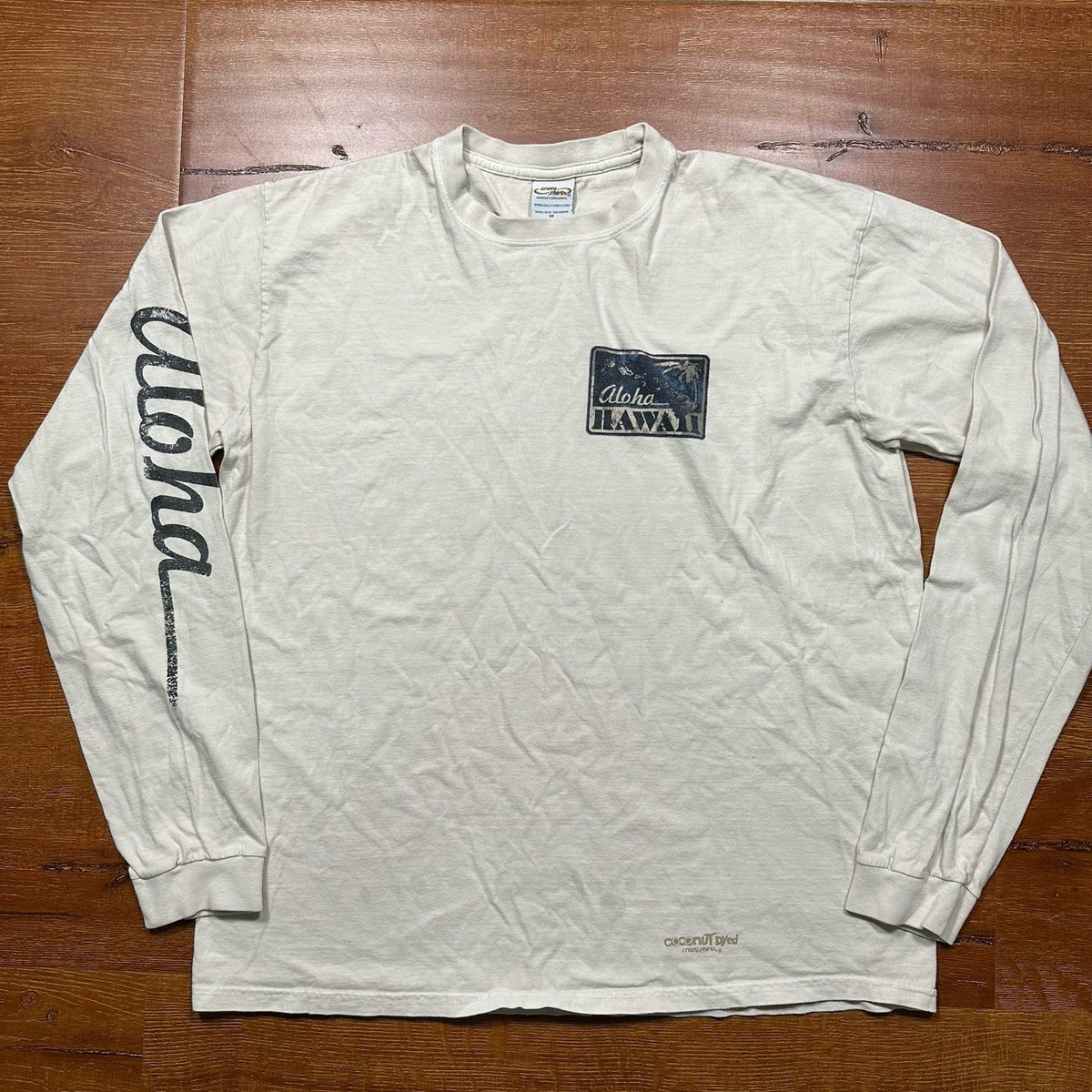 80sヴィンテージ Crazy Shirts ロンT カリフォルニア　袖プリント Vintage Crazy Shirts Long Sleeve T Shirt Mens M Aloha Hawaiian VTG