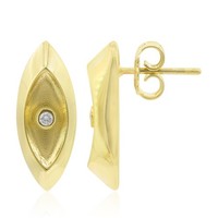 Cavill Ohrringe Damen 925 Silber Gold Vergoldet 0,05Ct I1 G Diamant Brillant