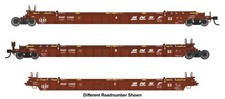 Walthers HO 910-55819 - Mainline - NSC Articulated 3-Unit 53' Well Car "BNSF"