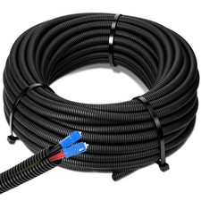 3/8 x 25ft Split Wire Loom Tubing - Flexible Automotive Cable Sleeve Kit