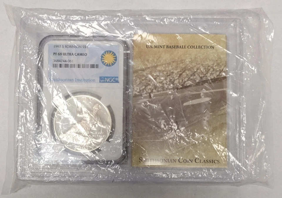 Smithsonian Baseball Collection 1997 S Robinson Silver Dollar NGC PF 69 Ultra CA - Image 2 of 4