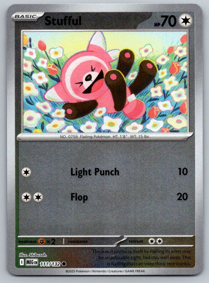 Stufful 111/132 Common Mega Evolution Pokemon Reverse Holo Near Mint