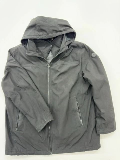 Coats Kids Gray Hooded Parka Jacket Size Regular Midweight Zip-Up Pockets