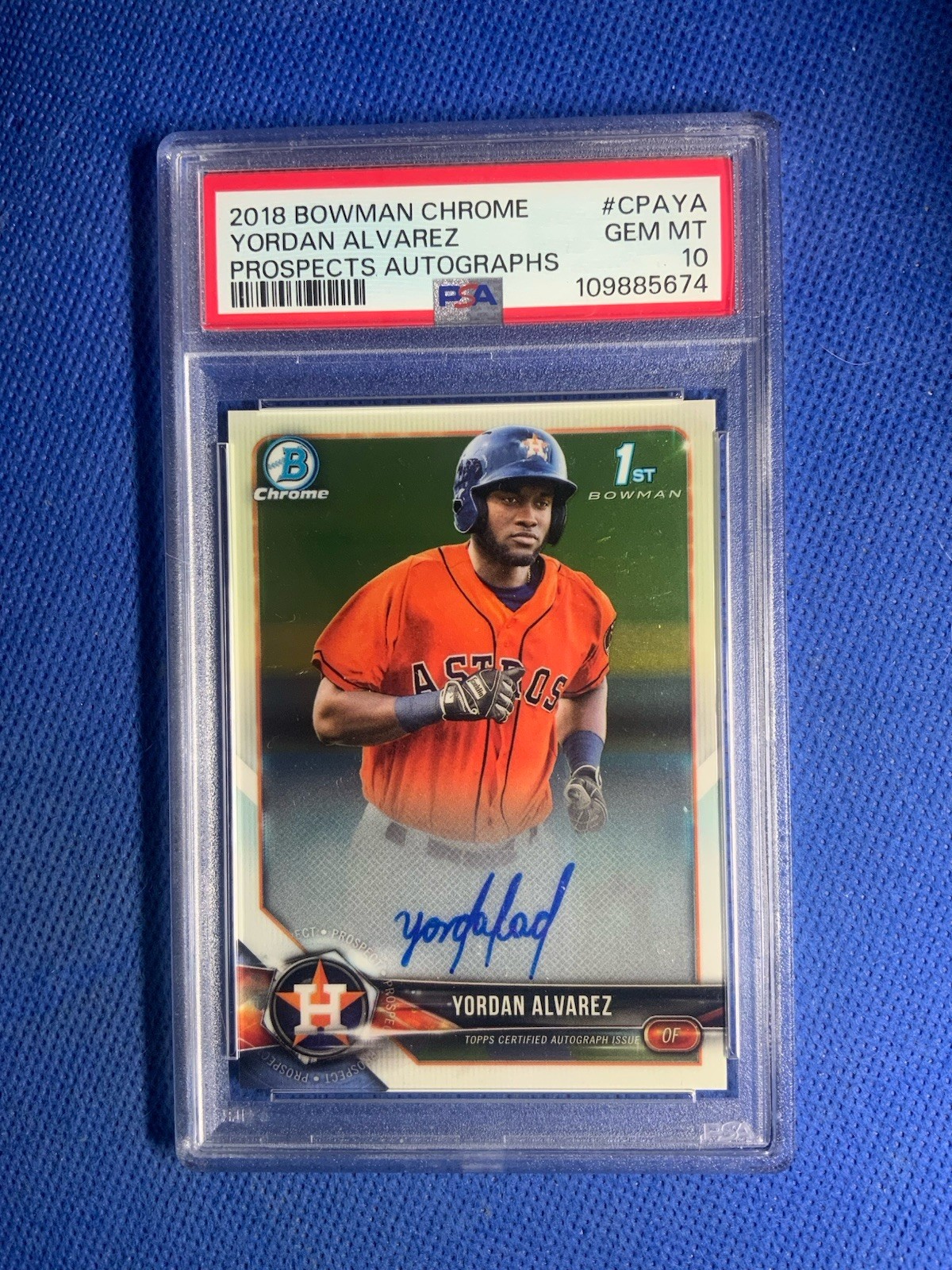 2018 Bowman Chrome 1st Prospects Autographs Yordan Alvarez Auto PSA 10