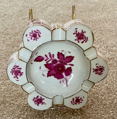 Vintage Herend Chinese Bouquet  /  Apponyi Purple 5.75'' Trinket/  Ashtray
