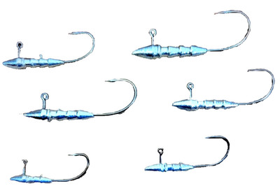 Hover Jigs. 10 pack, #2/0 or #3/0 Victory Hook, Choice of weight