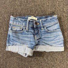 Vintage Y2k Abercrombie  Fitch Kids Light Wash Mini Denim Jean Shorts Girls 8