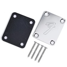 F Logo Vintage Guitar Neck Plate with 4 Screws for Fender Strat Tele Bass