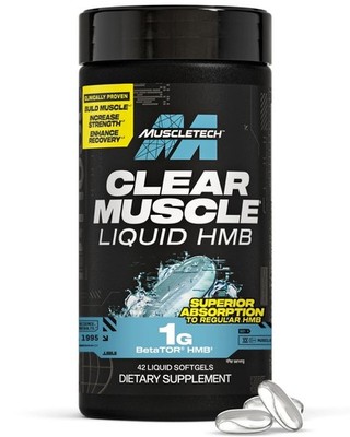 Muscletech, HMB Supplements 1000mg, Clear Muscle 42 Liquid Softgels Pack of 1