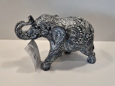 BLACK & WHITE PAISLEY DESIGN ELEFANT NEU EXTREM SELTEN