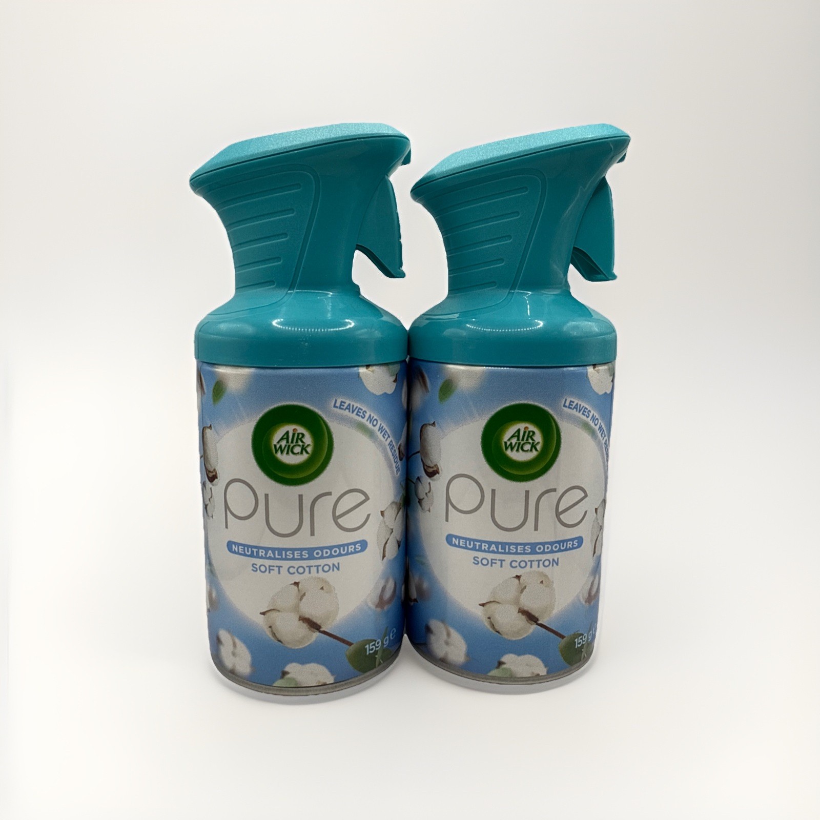2x Air Wick Pure Air Freshener Spray Neutralises Odours 250ml Soft Cotton
