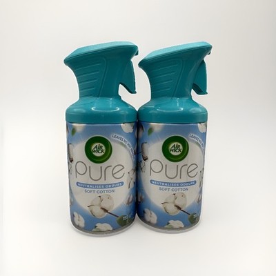 2x Air Wick Pure Lufterfrischer Spray neutralisiert Gerüche 250ml weiche Baumwolle