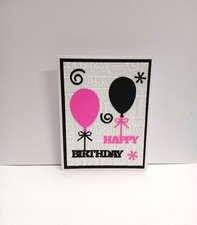 Card Kit Birthday Word balloons Set of 4 with envies