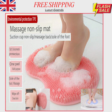 Silicone Foot Scrubber Mat for Shower Exfoliating Cleaning Massage Bath Tool UK