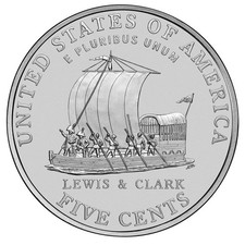 USA Westward Journey 2004 P mint Keelboat Lewis & Clark Nickel BUNC 5 Cent Coin