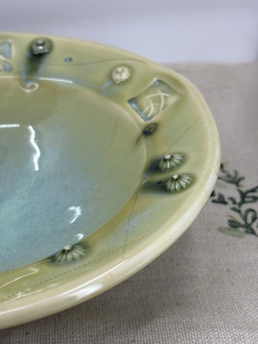 SAM WILD signed green glazed studio pottery bowl RARE - Picture 8 of 11