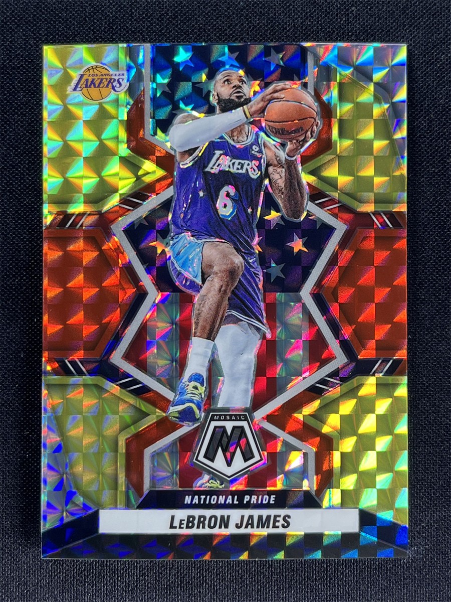 2021-22 Mosaic LeBron James #246 Fusion Red Yellow Choice National Pride /88