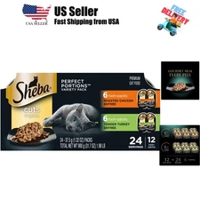 Sheba Perfect Portions Wet Cat Food Cuts in Gravy Variety Pack, Roasted Chick...