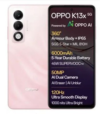 OPPO K13x 5G  (Sunset Peach, 128 GB)  (6 GB RAM) Dimensity 6300 Processor