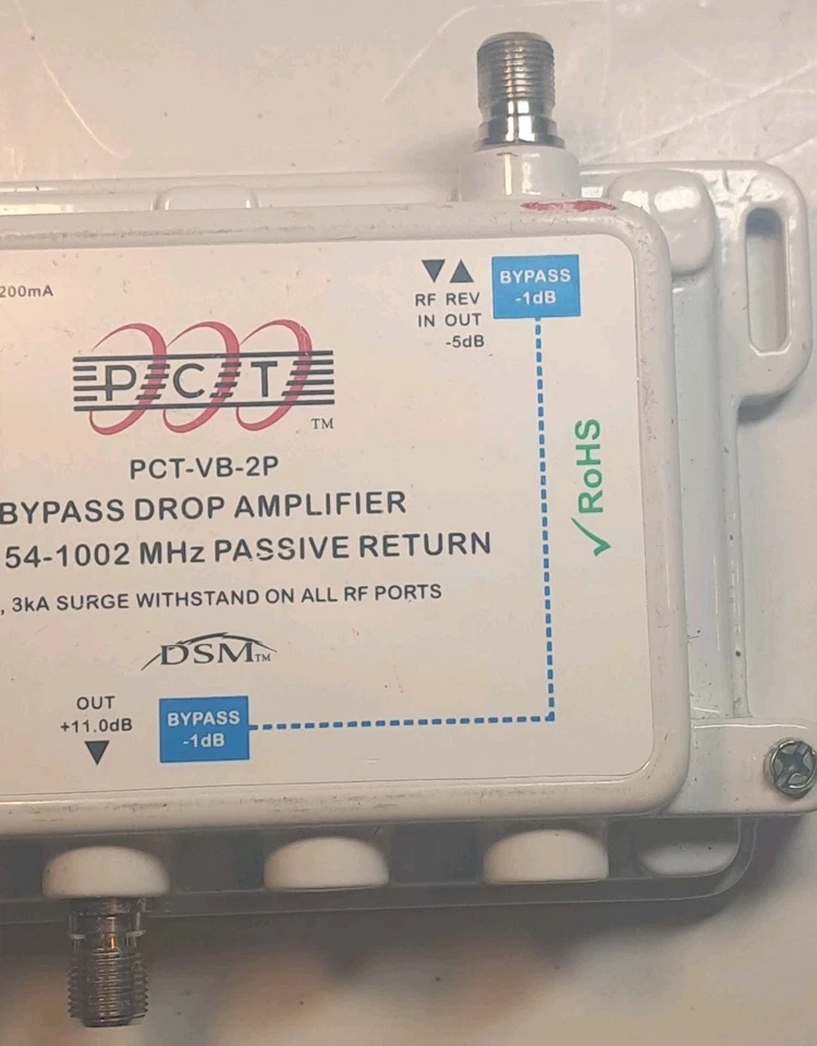 PCT PCT-VB-2P Bypass  Drop Amplifier 5-42/54-1002 MHz Passive Return Cble  New  - Image 4 of 4