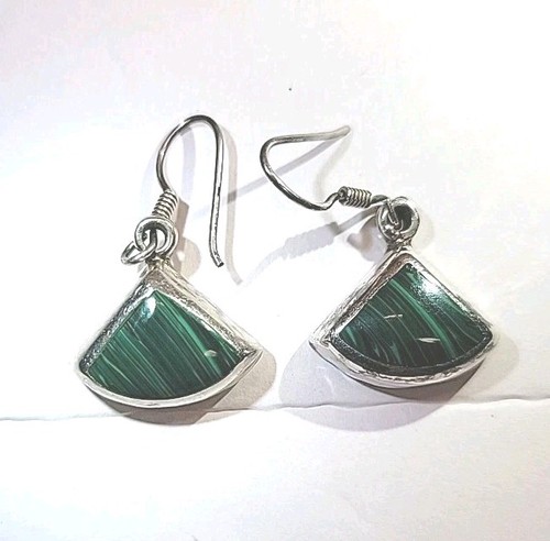 Vintage Artisans Sterling Malachite Earrings