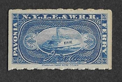 c1900 Erie Railroad Pavonia Ferry ticket - for crossing Hudson River - J N Abbot
