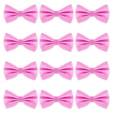 Bow Tie for Men Polyester Solid Pretied Bowties Adjustable Tuxedos 12 Pink
