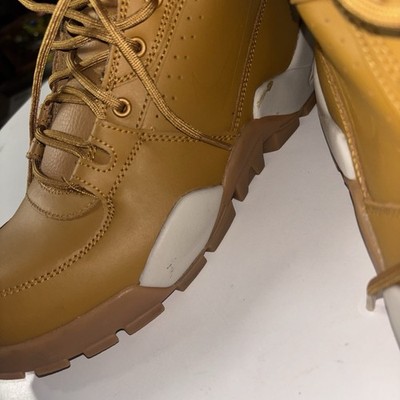 Nike Rhyodomo Men's Leather Boots Size 8 Wheat White BQ5239-200