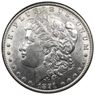 1891-CC Morgan Dollar AU+ ALMOST UNC Details Cleaned A3054