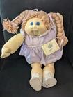 1985 Little People Cabbage Patch Soft Sculpt Blonde Hair Braided  Blue Eyes