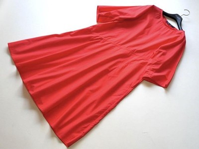 SOFIE DHOORE Cotton Long Dress Red 110cm Length Pockets Relaxed Fit One Piece