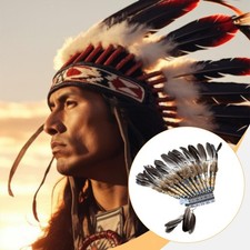 Chief Indian Hat Feather Headdress Adults for Cosplay Fancy Dress Stage