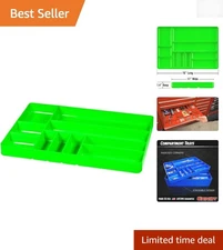 Green Garage Organizer Tray - 10 Compartments for Efficient Tool Storage