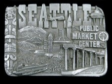 SE11124 NOS VINTAGE 1981  SEATTLE  COMMEMORATIVE PEWTER SISKIYOU BELT BUCKLE