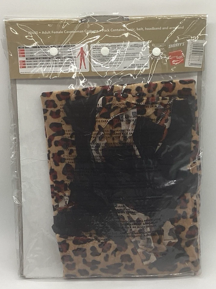Smiffys Fancy Dress Up Cavewoman, Size Small UK8-10 Leopard Skin Flintstones — 第 2/4 张图片