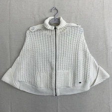 Guess XS Woman's Sweater Shawl Cable Knit with Full Zipper and Pockets Excellent